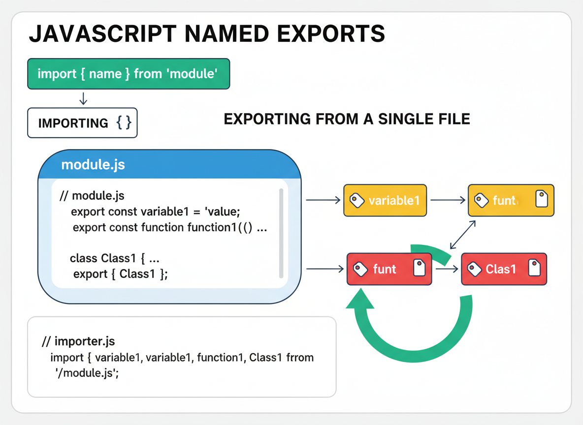 Dasar ESM — import/export, default vs bernama — ilustrasi 3