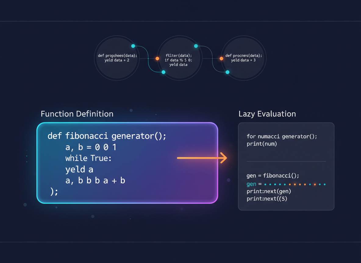 Generatorfunktioner, yield och små pipelines — illustration 8
