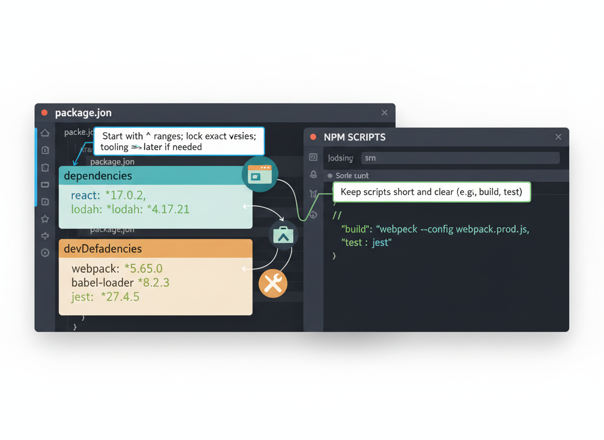 package.json, สคริปต์ และ deps กับ devDeps — ภาพประกอบ 6