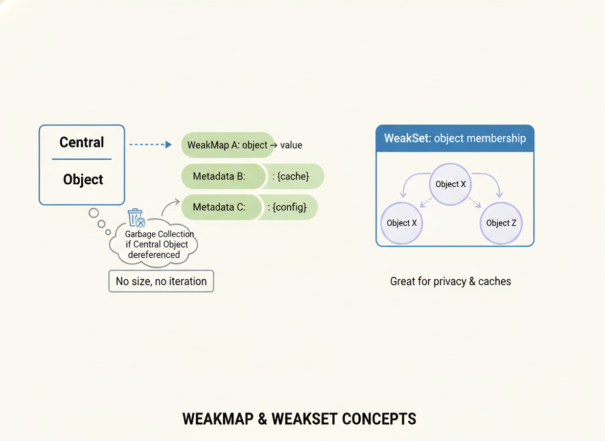 WeakMap og WeakSet — enkel privathed og caches — illustration 1