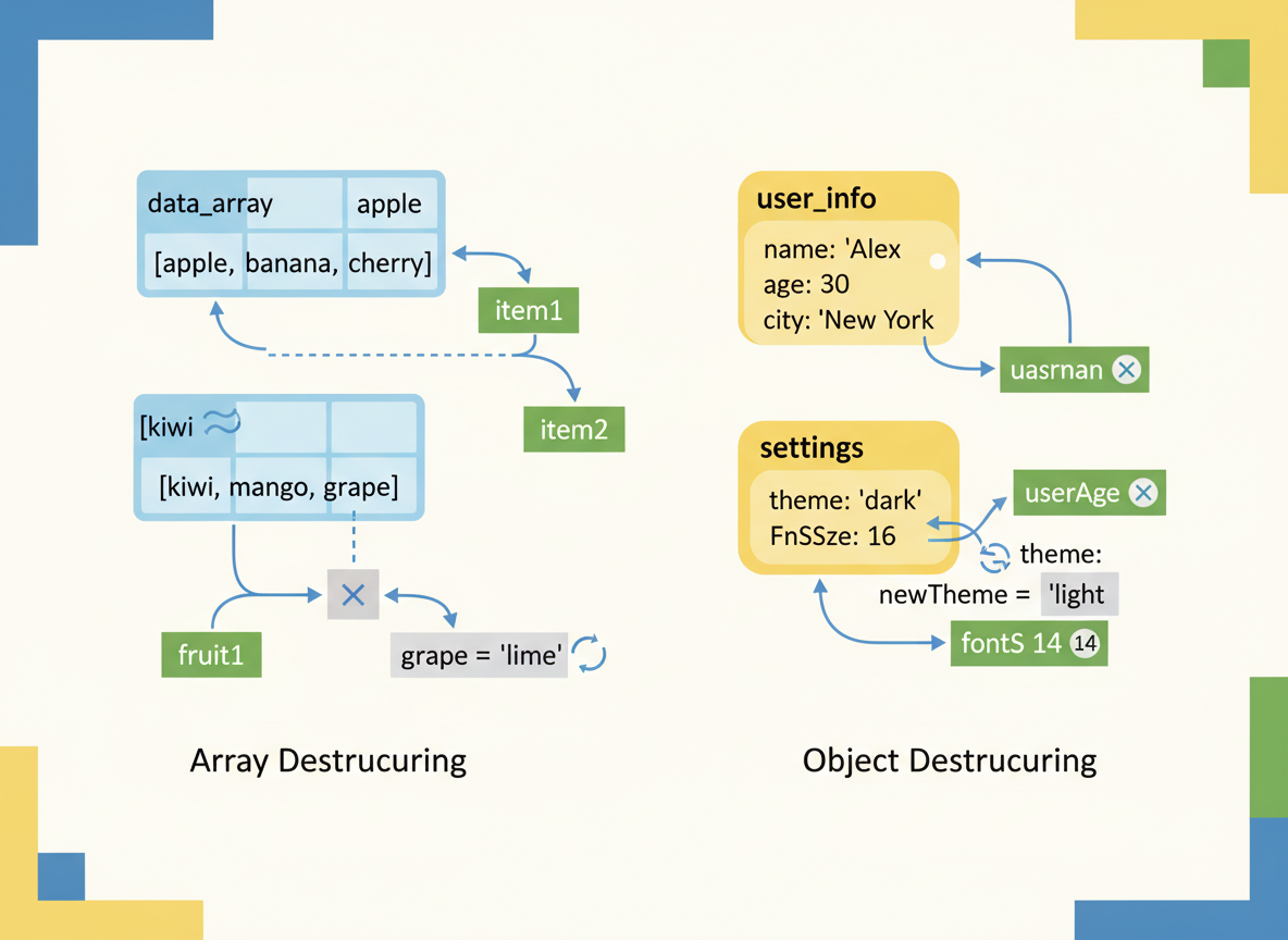 Det grundlæggende i destructuring af arrays og objekter — illustration 1