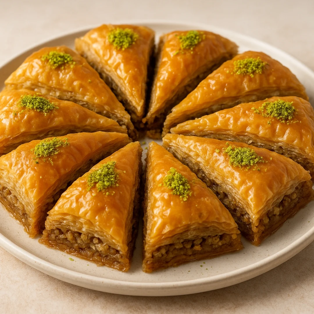 Traditional Turkish baklava platter